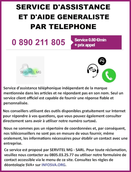 service assistance et aide par telephone